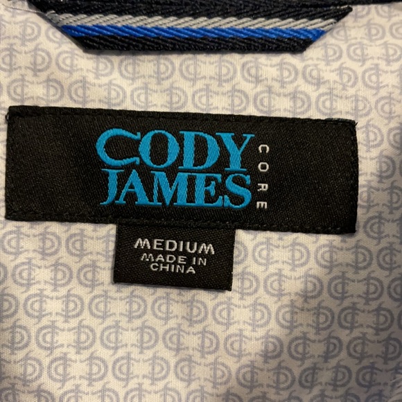 Cody James Core Medium Blue Print Button Down - Picture 2 of 5
